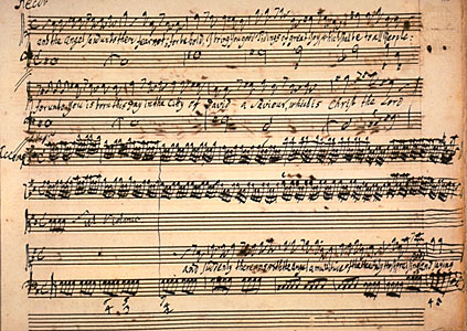 A page of George Frideric Handel's autograph draft score of Messiah (The Granger Collection, New York)